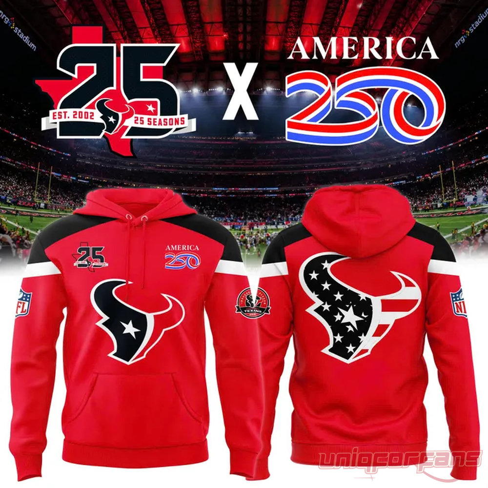 Houston Texans 25th Season x America 250 Patriotic Graphic Hoodie Houston Texans 25th Season x America 250 Patriotic Graphic Hoodie