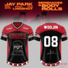 JAY PARK 2026 World Tour x LNGSHOT Serenades & Body Rolls Members Signature Football Jersey, Woojin 08 edition