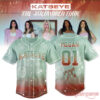 KATSEYE THE WILDWORD TOUR Exclusive Edition Jersey, Megan number 01 mint green graphic baseball jersey back view