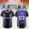 KATSEYE THE WILDWORD TOUR Football Jersey - Special Edition, Lara number 03 purple and black soccer jersey front back
