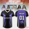 KATSEYE THE WILDWORD TOUR Football Jersey - Special Edition, Megan number 01 purple and black soccer jersey front back