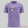 KATSEYE x Kuromi Special Edition Collab 2026 Tee front view in purple featuring Kuromi graphic and chest graffiti logo