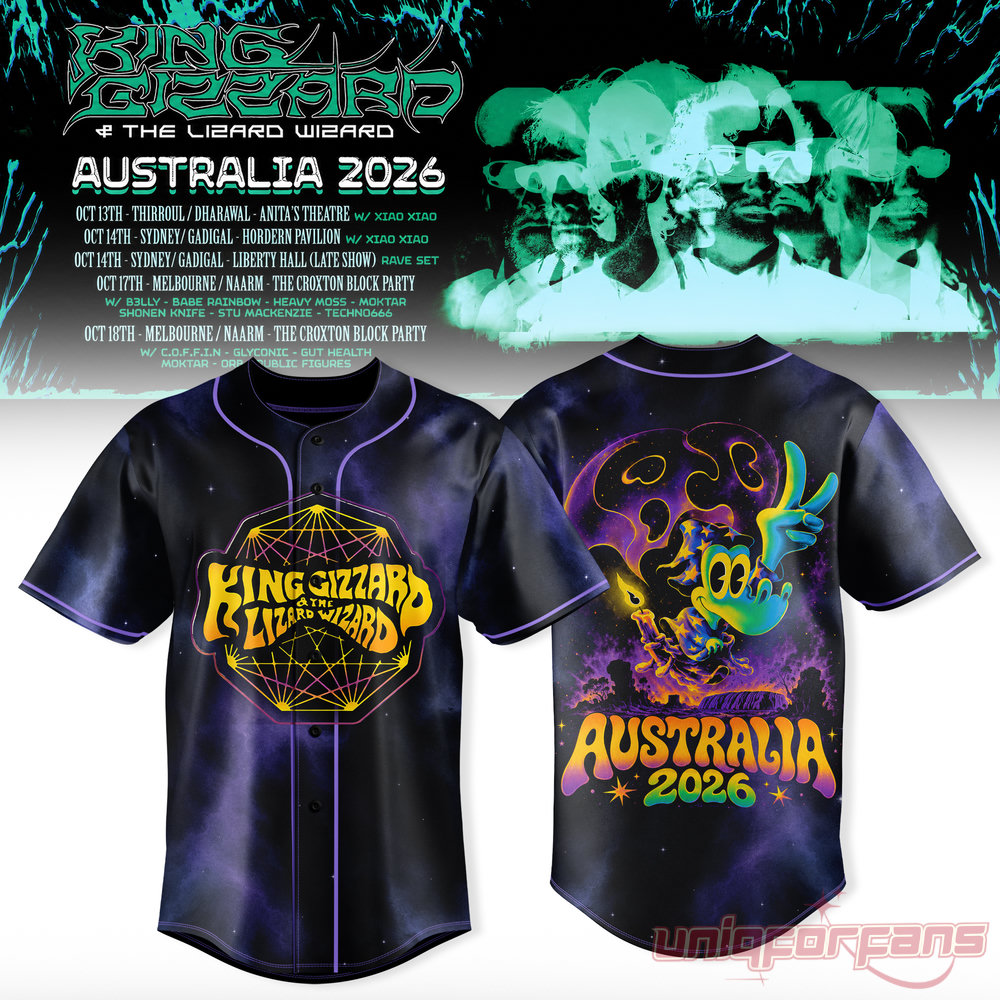 King Gizzard & The Lizard Wizard Australia Tour 2026 Jersey Collection King Gizzard & The Lizard Wizard Australia Tour 2026 Jersey Collection