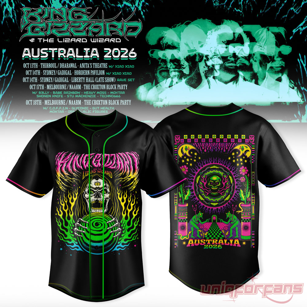 King Gizzard & The Lizard Wizard Australia Tour 2026 Jersey Collection King Gizzard & The Lizard Wizard Australia Tour 2026 Jersey Collection