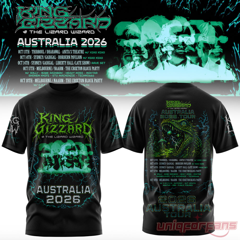 King Gizzard & The Lizard Wizard Collection Tee Australia Tour 2026 King Gizzard & The Lizard Wizard Collection Tee Australia Tour 2026