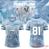 LE SSERAFIM Pureflow Tour football jersey mockups, featuring Chaewon's name, number 81, and signature on the back