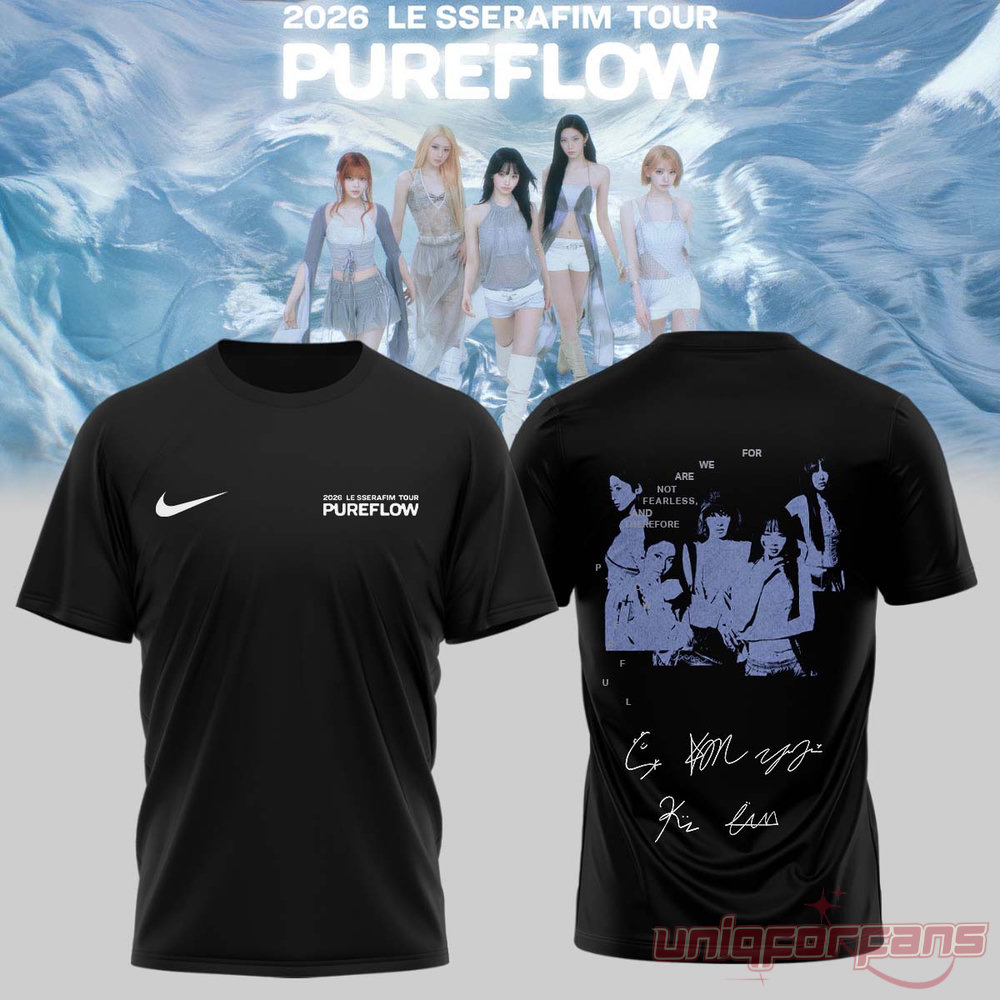 LE SSERAFIM “PUREFLOW” Tour 2026 Edition Signature Shirt LE SSERAFIM “PUREFLOW” Tour 2026 Edition Signature Shirt