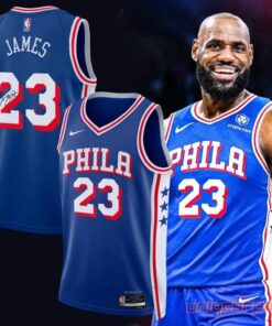 LeBron James Philadelphia 76ers Fast Break Statement Blue Limited Jersey