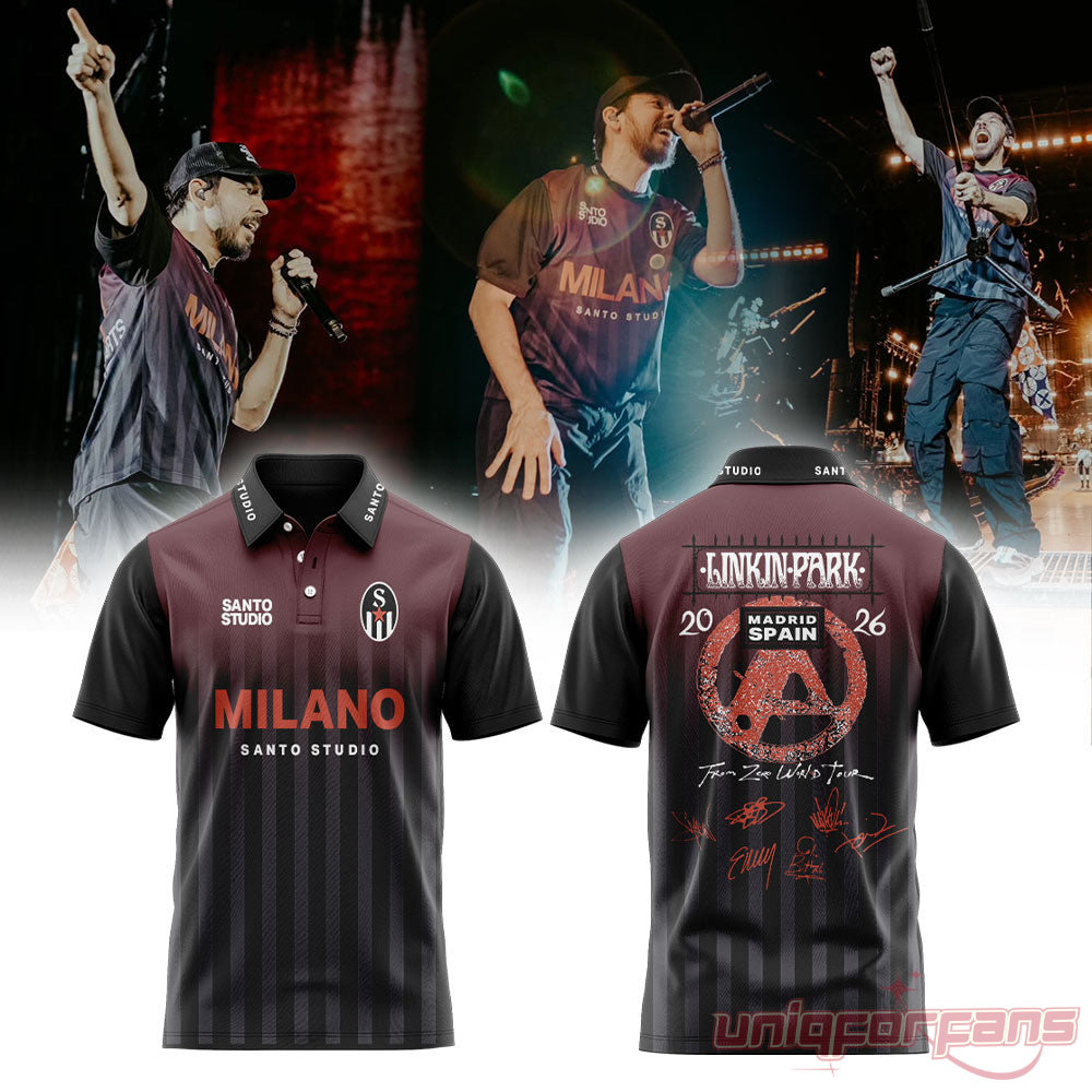Linkin Park World Tour Concert In Madrid Edition Polo Shirt Linkin Park World Tour Concert In Madrid Edition Polo Shirt