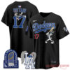 Los Angeles Dodgers Disney Bunny Edition Vapor Jersey - Stitched, black Ohtani 17 jersey with Bugs Bunny graphic
