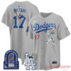 Los Angeles Dodgers Disney Bunny Edition Vapor Jersey - Stitched, gray Ohtani 17 jersey with Bugs Bunny graphic