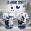 Los Angeles Dodgers x Godzilla Minus Zero Night 2026 Edition Jersey with large LA back logo and wave pattern trim