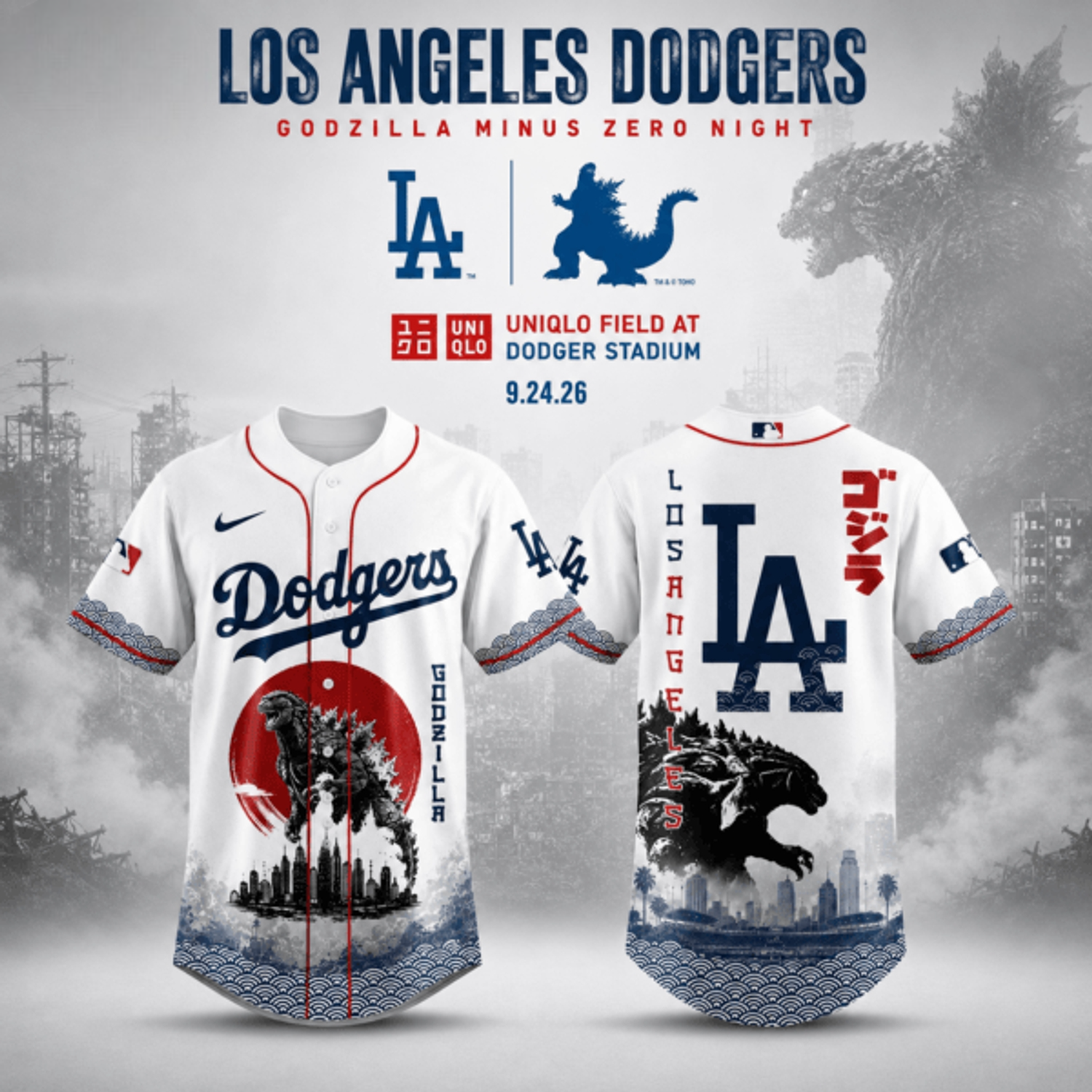Los Angeles Dodgers x Godzilla Minus Zero Night 2026 Edition Jersey Los Angeles Dodgers x Godzilla Minus Zero Night 2026 Edition Jersey