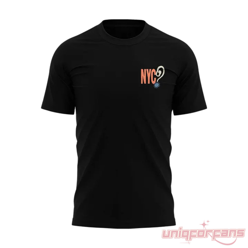 Louis Tomlinson NYC Madison Square Garden T-Shirt front view featuring small NYC chest logo on a black shirt