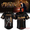 MLB Team x Brandon Flowers On Tour 2026 Limited Signature Edition Jersey, black Los Angeles Dodgers baseball shirt with fringe jacket back