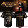 MLB Team x Brandon Flowers On Tour 2026 Limited Signature Edition Jersey, black Boston Red Sox baseball shirt with fringe jacket back