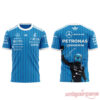 Mercedes-AMG PETRONAS F1 Team George Russell Signature Edition Soccer Jersey in bright blue with sponsors and back graphic