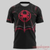 Miami Marlins Marvel Spider-Man Miles Morales Special T-Shirt: black fan apparel with red spider logos and webs