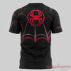 Miami Marlins Marvel Spider-Man Miles Morales Special T-Shirt: black fan apparel with red spider logos and webs