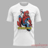 Michael B. Jordan Spider-Man Brand New Day shirt front with comic book web-slinging Spider-Man graphic