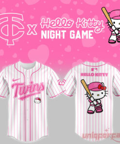 Minnesota Twins x Hello Kitty Night 2026 Pink Striped Edition Jersey