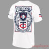 Minnesota Twins x Ludacris Postgame Concert limited edition white crewneck t-shirt featuring Target Field graphics