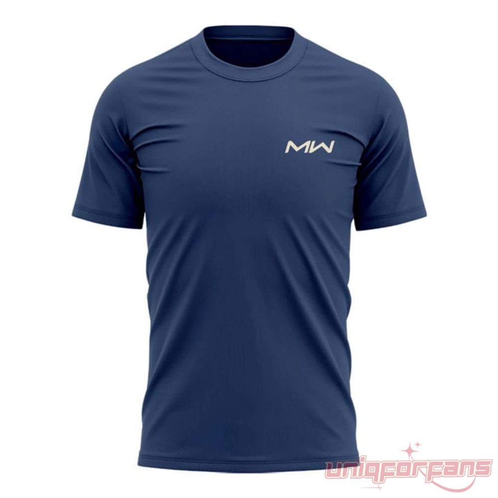 Morgan Wallen Been By Now Special Edition Tee – navy blue front with small cream MW monogram logo on chest