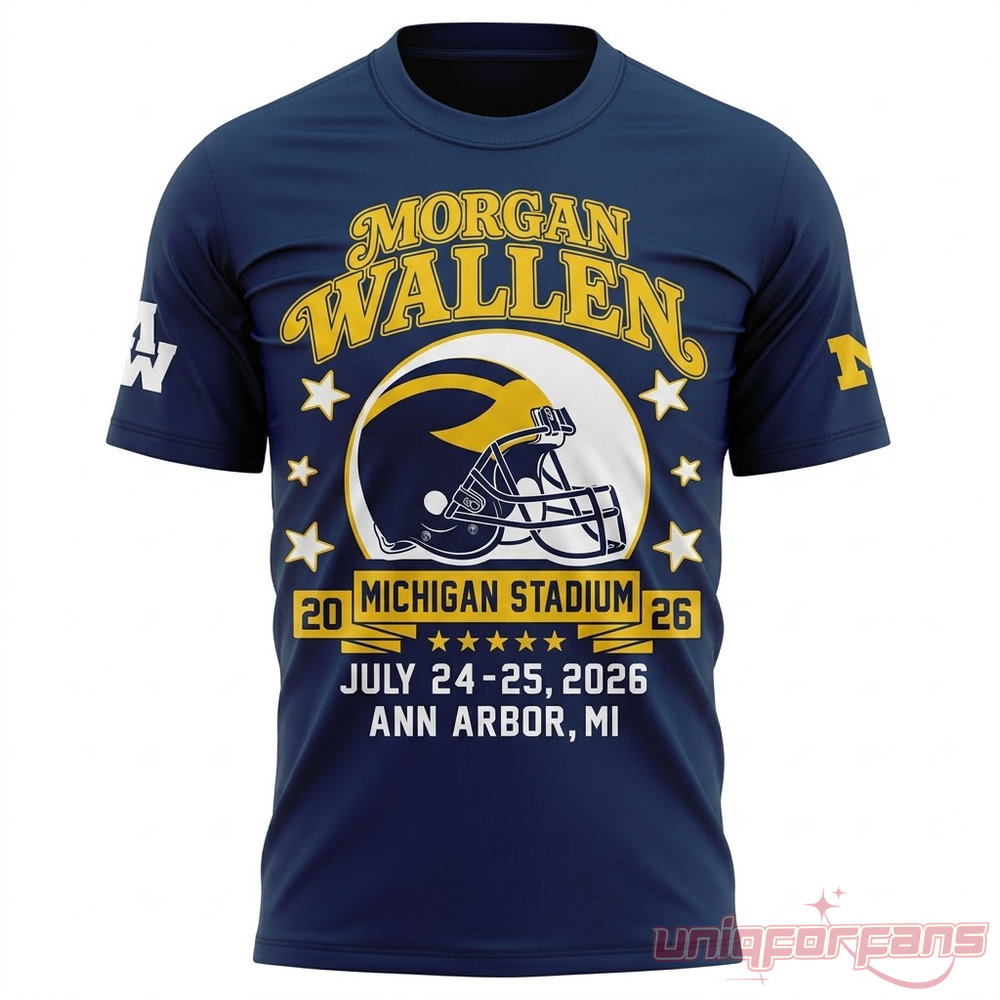 Morgan Wallen Big House x Michigan Wolverines Tour 2026 Blue Edition Shirt Morgan Wallen Big House x Michigan Wolverines Tour 2026 Blue Edition Shirt