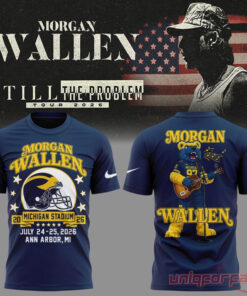 Morgan Wallen x Michigan Wolverines Still The Problem Tour 2026 Blue T-Shirt Morgan Wallen x Michigan Wolverines Still The Problem Tour 2026 Blue T-Shirt