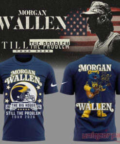 Morgan Wallen x Michigan Wolverines Still The Problem Tour 2026 Blue T-Shirt