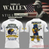 Morgan Wallen x Michigan Wolverines Still The Problem Tour 2026 White T-Shirt, featuring Michigan mascot graphic on back