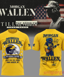 Morgan Wallen x Michigan Wolverines Still The Problem Tour 2026 Yellow T-Shirt Morgan Wallen x Michigan Wolverines Still The Problem Tour 2026 Yellow T-Shirt