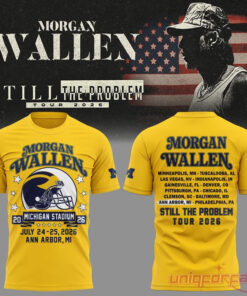 Morgan Wallen x Michigan Wolverines Still The Problem Tour 2026 Yellow T-Shirt