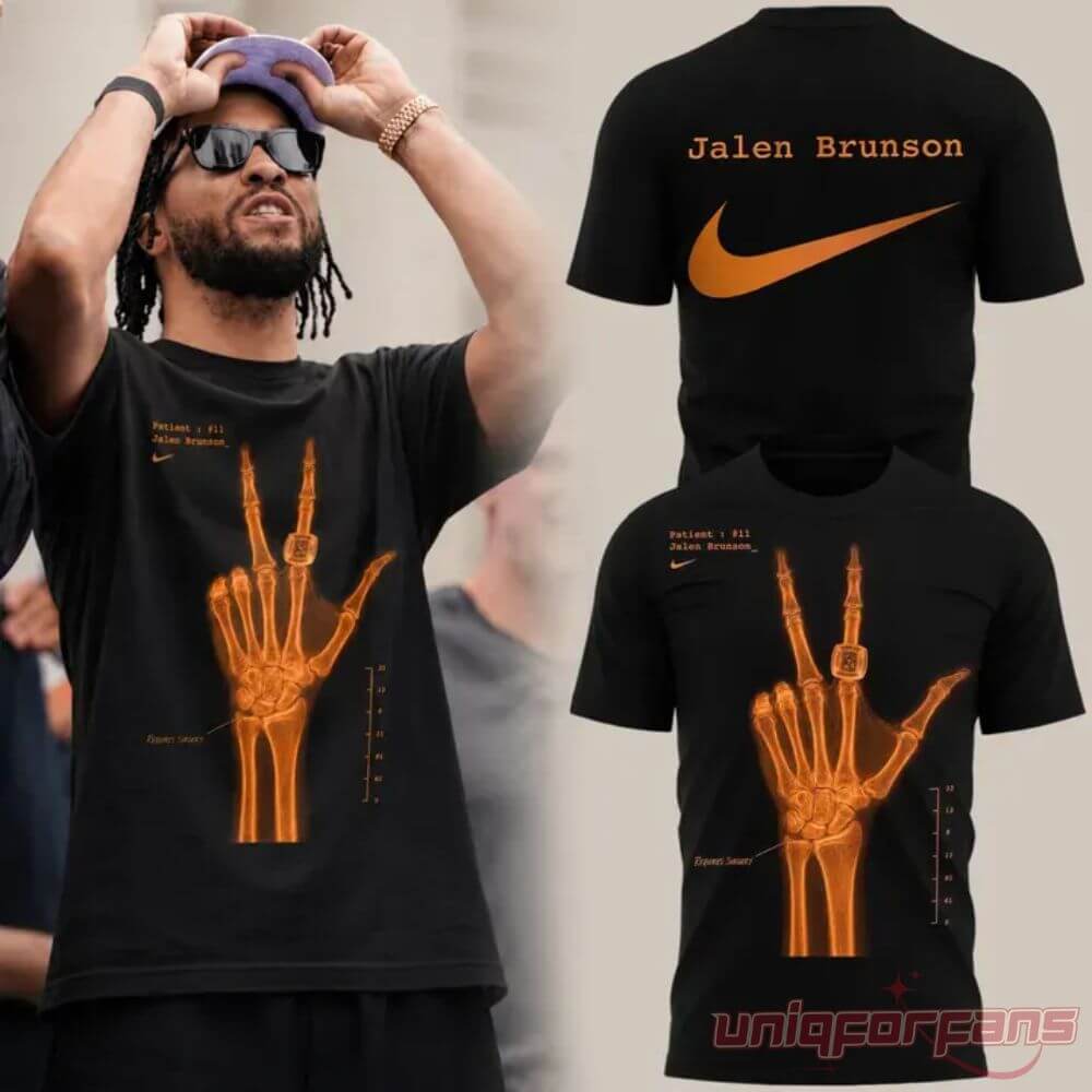 NYK Jalen Brunson Graphic X-Ray Special Edition Black T-Shirt NYK Jalen Brunson Graphic X-Ray Special Edition Black T-Shirt
