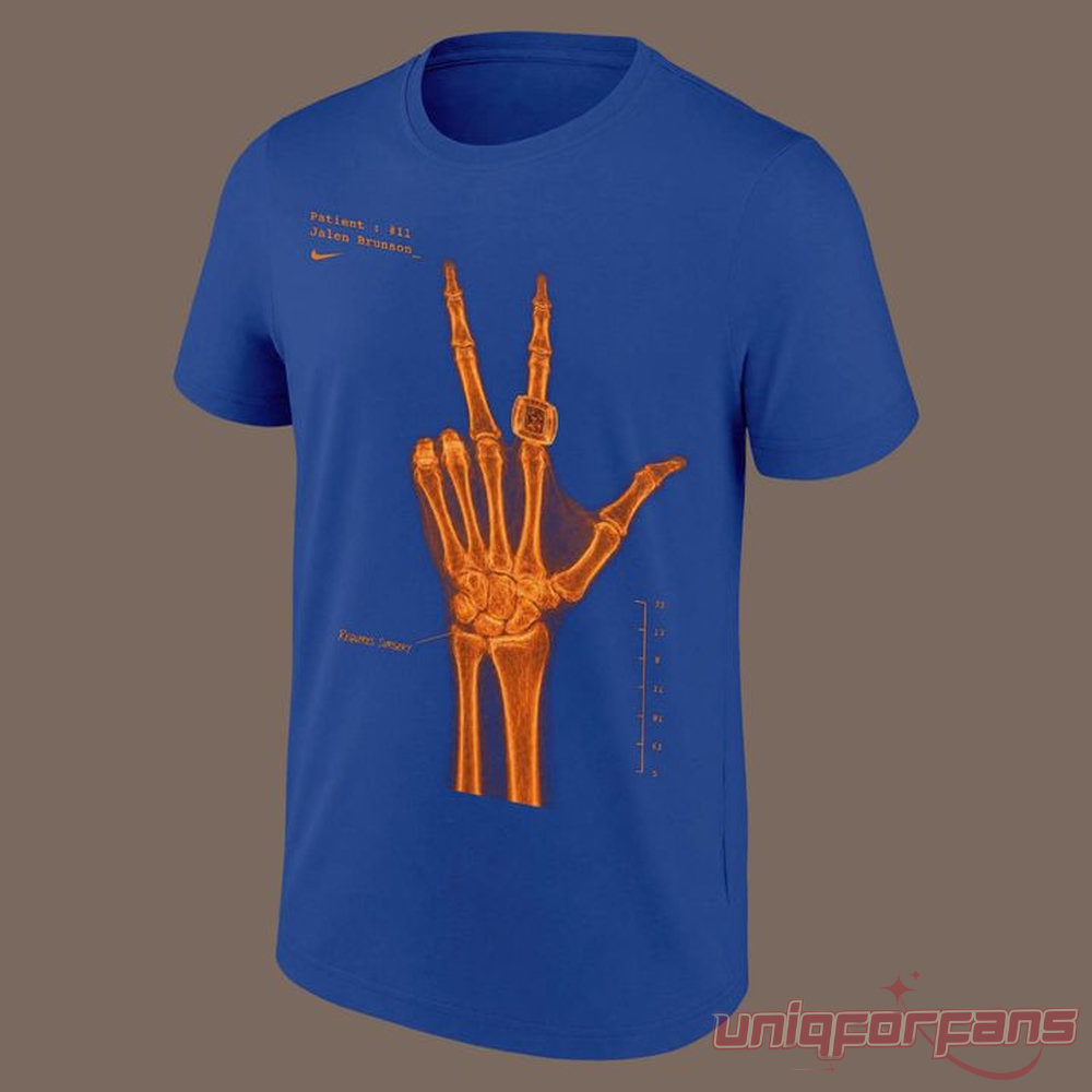 NYK Jalen Brunson Signatures Print X-Ray Blue Edition T-Shirt NYK Jalen Brunson Signatures Print X-Ray Blue Edition T-Shirt