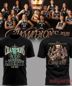 New York Liberty 2026 WNBA Commissioner’s Cup Champions Black Edition Tee