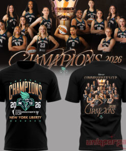New York Liberty 2026 WNBA Commissioner’s Cup Champions Black Edition Tee