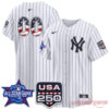 New York Yankees All-Star Game 2026 Jersey in white pinstripe with USA 250 and star-spangled 00 print