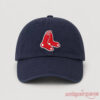 Noah Kahan Fenway Tour Hat in navy blue showcasing embroidered red socks logo on the front panel of the baseball cap