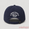 Noah Kahan Fenway Tour Hat back closure showing white Live at Fenway Park 2026 embroidery on a navy blue strapback