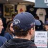 Noah Kahan Fenway Tour Hat worn by a fan, showing back Live at Fenway Park text and side 4 Historic Nights embroidery