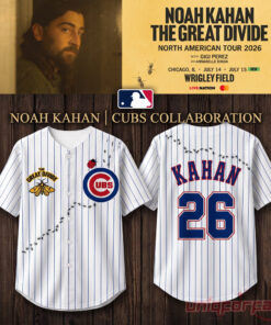 Noah Kahan Great Divide Tour 2026 Wrigley Field Cubs Jersey Noah Kahan Great Divide Tour 2026 Wrigley Field Cubs Jersey