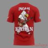 Noah Kahan Nats Park The Great Divide Tour 2026 red tee back view featuring Nationals eagle mascot playing guitar