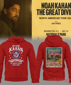 Noah Kahan Washington Nationals The Great Divide Tour 2026 Hoodie Collection