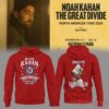 Noah Kahan Washington Nationals Great Divide Tour 2026 red hoodie with front team graphic and back guitar eagle mascot