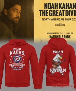 Noah Kahan Washington Nationals The Great Divide Tour 2026 Hoodie Collection