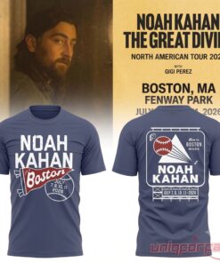 Noah Kahan x Boston Red Sox The Great Divide Tour 2026 Fenway Park Exclusive T-Shirt Noah Kahan x Boston Red Sox The Great Divide Tour 2026 Fenway Park Exclusive T-Shirt