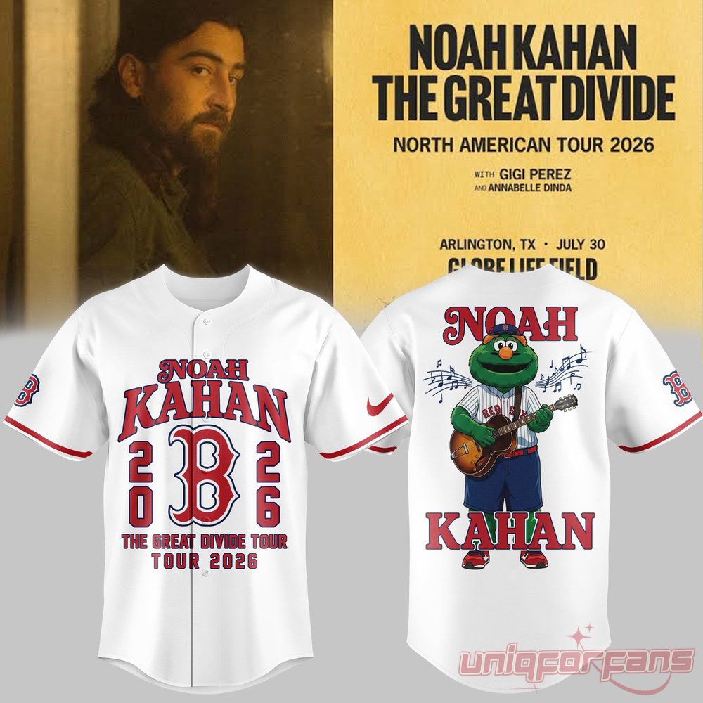 Noah Kahan x Boston Red Sox The Great Divide Tour 2026 White Edition Jersey Noah Kahan x Boston Red Sox The Great Divide Tour 2026 White Edition Jersey