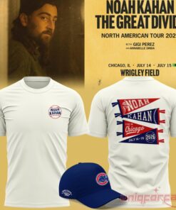 Noah Kahan x Chicago Cubs Great Divide Wrigley Field Cubs Tour White Tee 2026 Collection Noah Kahan x Chicago Cubs Great Divide Wrigley Field Cubs Tour White Tee 2026 Collection