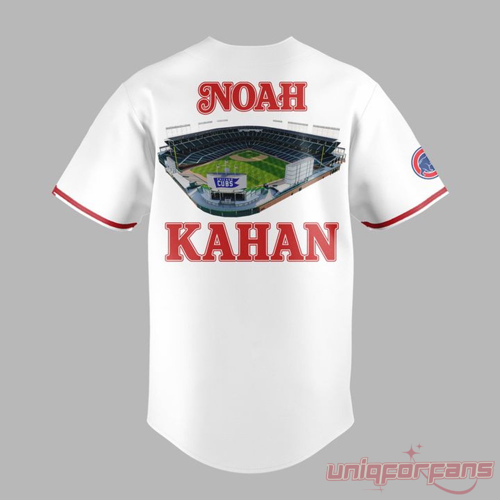 Noah Kahan x Chicago Cubs The Great Divide Tour 2026 Baseball Jersey Collection, featuring back stadium graphic